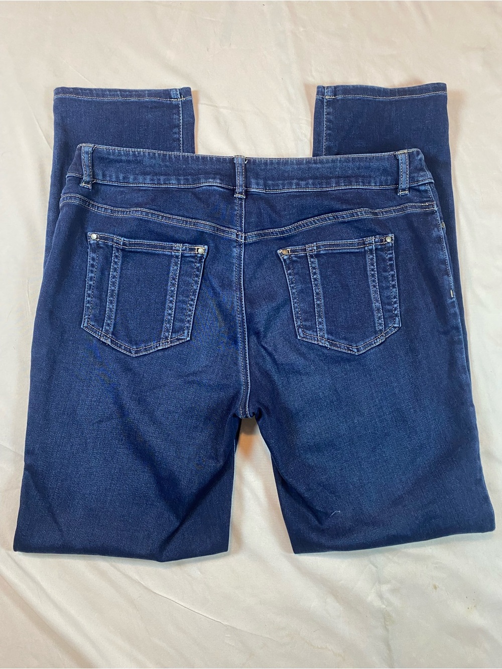 Chico's Platinum Dark Blue Stretch Jeggings 34” x 30”